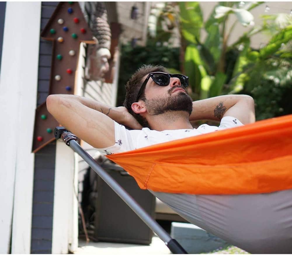 Mock ONE - Indoor Hammock Stand Portable Folding Cot, All-Inclusive Design for Indoor, Patio, Garden, Home Recreation Activities, and Festivals, Orange: Sports & Outdoors