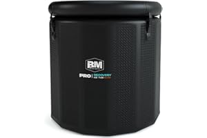 BEYOND MARINA Inflatable Ice Bath Tub for Athletes - Cold Plunge Tub Compatible Water Chiller, Insulated Lid, EVA Groundsheet, Backpack, 130 Gallon, 39" L x 39" W x 35.4" H