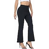 Dress Pants Women Business Casual Work Trousers High Waisted with Pockets Stretch Bootcut Pull On Office Slacks