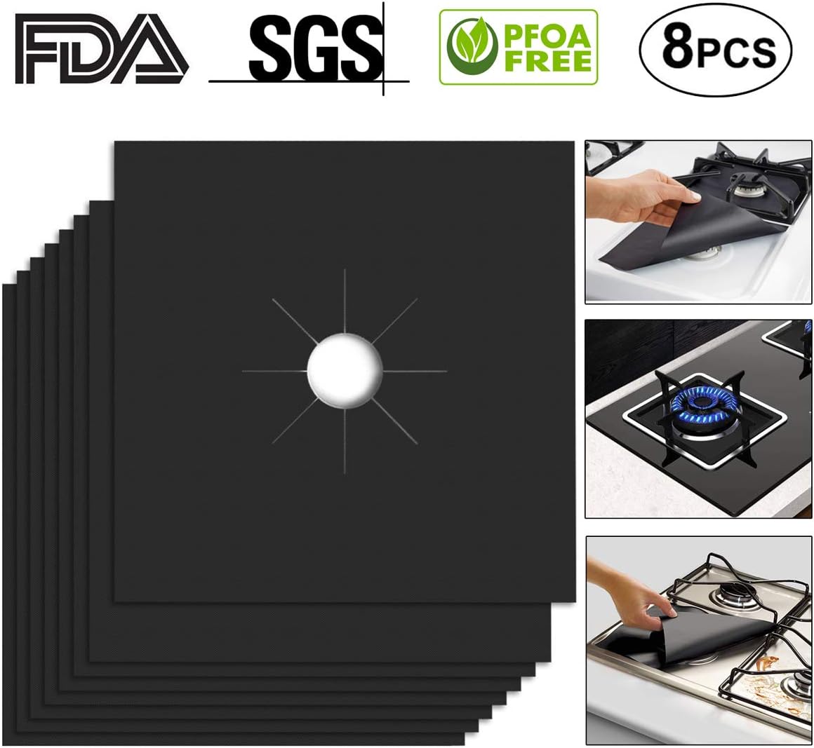 Reusable Gas Stove Burner Covers Non-stick Gas Range Protectors Gas Stove Protector-Ideal Gift for Keeping Stove-top Neat- Easy to Clean,Heat-resistant(10.6" x 10.6")