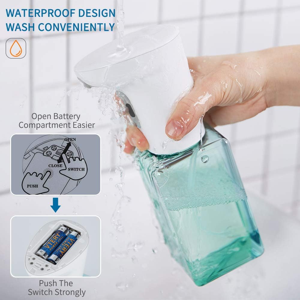 Soap Dispenser, Touchless Foaming Soap Dispenser Infrared Motion Sensor, Hand Free Countertop Soap Dispensers, Battery Operated, Xmas Gift Automatic Soap Pump for Bathroom Kitchen, 450ml: Home & Kitchen