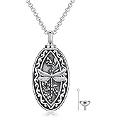 MEIDERBO 925 Sterling Silver Memorial Jewelry Urn Necklaces for Ashes, Photo Locket Necklace that Holds Picture