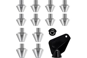 Mengudig Soccer Cleats Studs, 12PCS Aluminum Screw-in Cleat Spikes for Soft Ground, with Hex Wrench, Compatible with adidas &