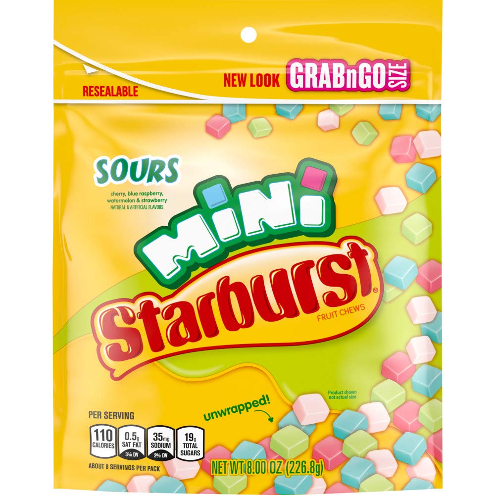 Amazon Com Starburst Minis Sours Candy Bag 8 0 Ounce Pack Of 8 Grocery Gourmet Food
