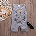 Albee Yang Boy Sleeveless Newborn Romper Bodysuit Jumpsuit Baby Clothes Outfits (12-18 Month) Grey
