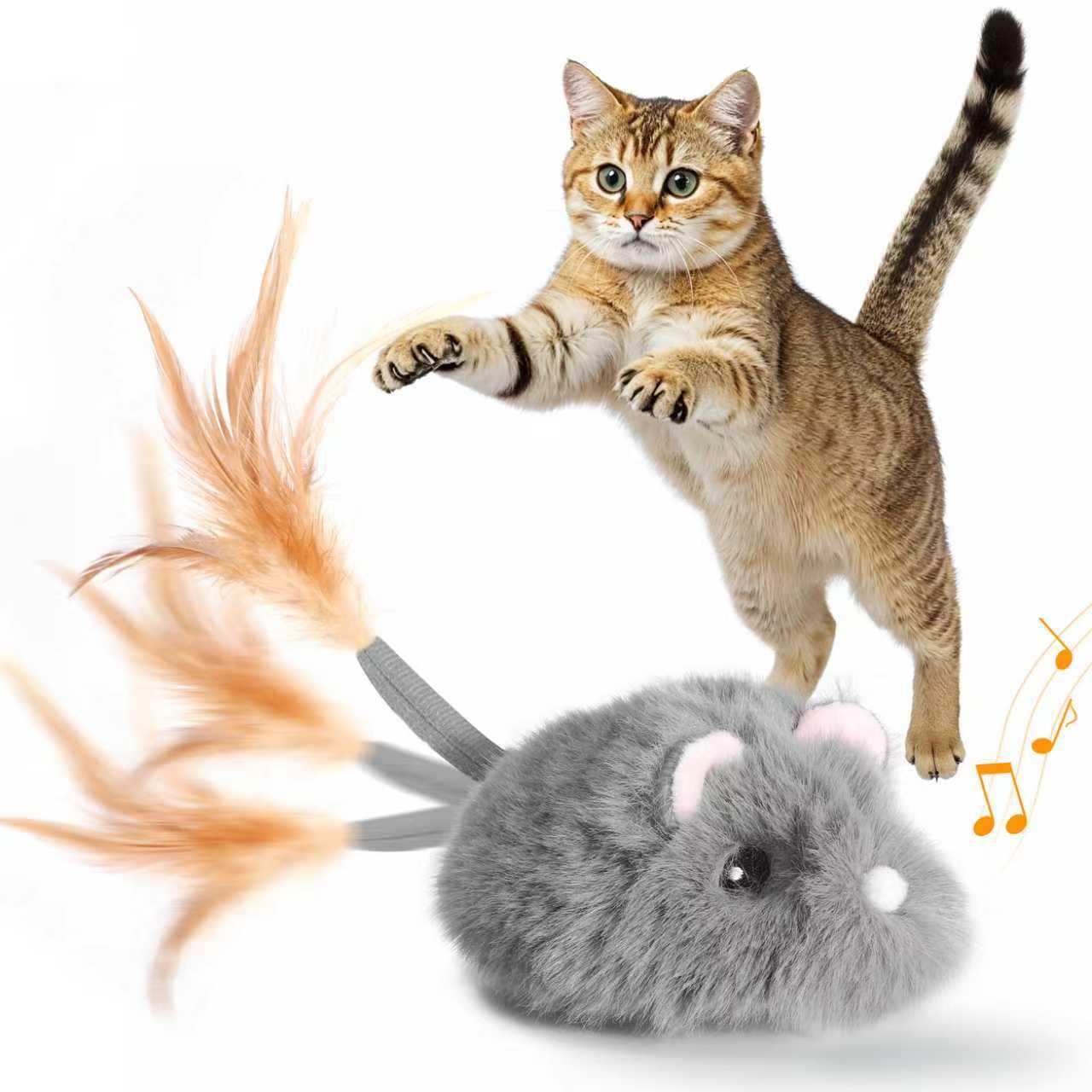 Photo 1 of Pawingcat Moving Cat Toy Squeaky Cat Mouse Toy Automatic Interactive Cat Toys for Indoor Cats Mouse Toys for Cats with Wagging Tail