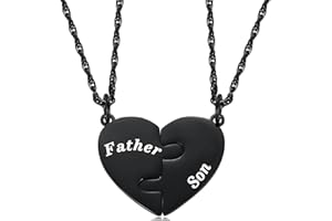 Ralukiia Mother & Son Heart Matching Necklace Set - Graduation, Birthday Jewelry