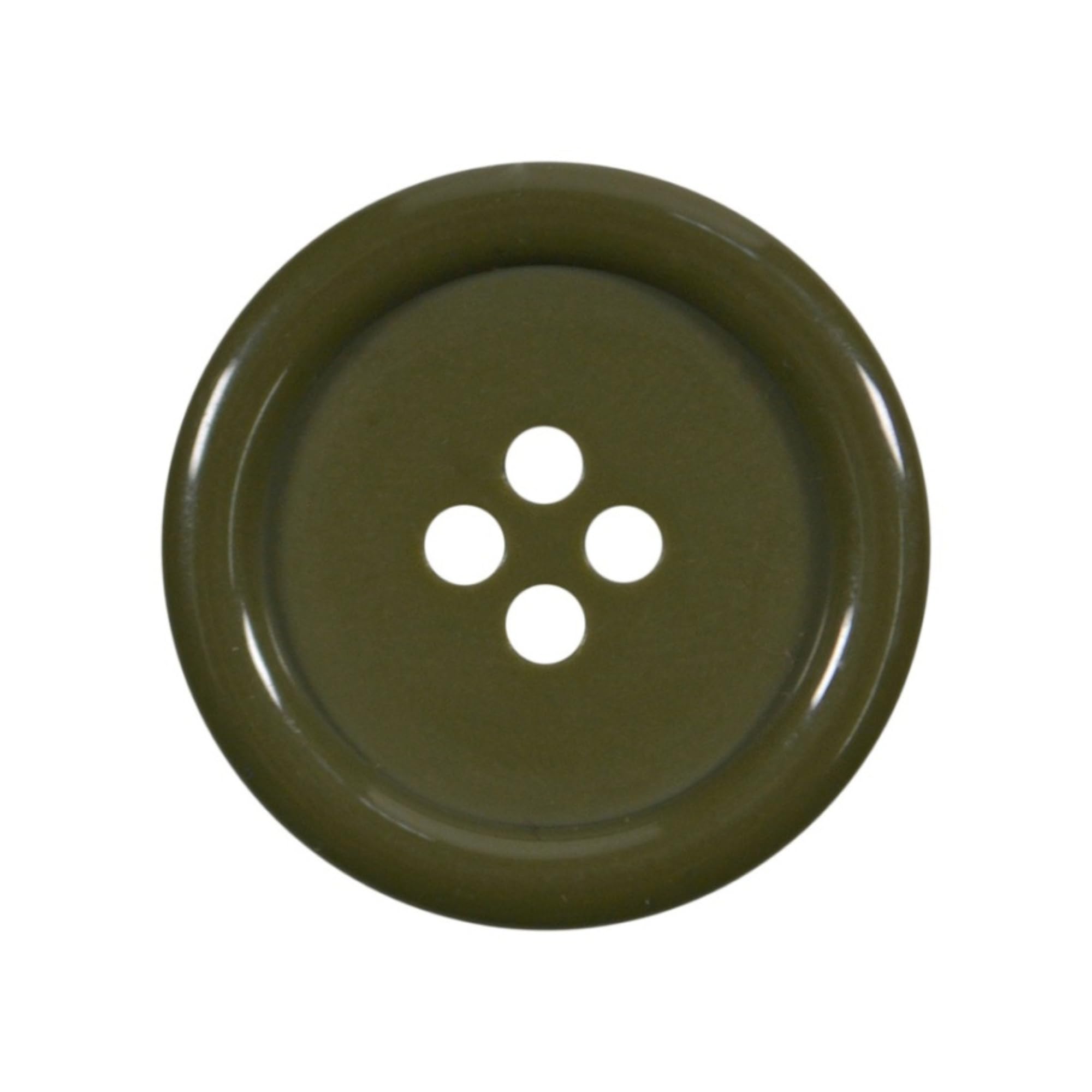 ​6 Pack Olive 28mm Round Plastic Buttons with 4 Holes – Ideal for Coats, Jackets, Cardigans (44L)