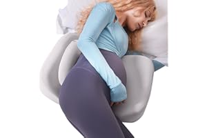 WEIKA Pregnancy Wedge Pillows for Sleeping, Upgraded Memory Foam Maternity Pillow, Pregnancy Body Pillow for Pregnant Women with Cooling Removable, Washable Cover, Support for Belly,Back (Light Grey)