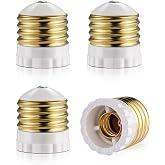 Candelabra Socket Adapters, Standard Light Socket to Candelabra Bulb Socket Adapter, Medium Screw E26 Base to Small E12 Screw Socket Converter, UL (4)