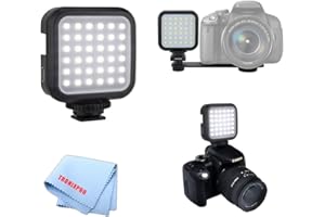 TRONIXPRO Universal Mini Portable Rechargeable USB LED Light for DSLR Cameras with Micro USB Cable for Nikon, Canon, Panasonic, Sony, Olympus, Fujifilm, Pentax Cameras & More