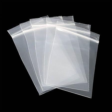 takestop Juego 100 Piezas Bolsas Sobres bolsitas de PE 60 x 80 mm con