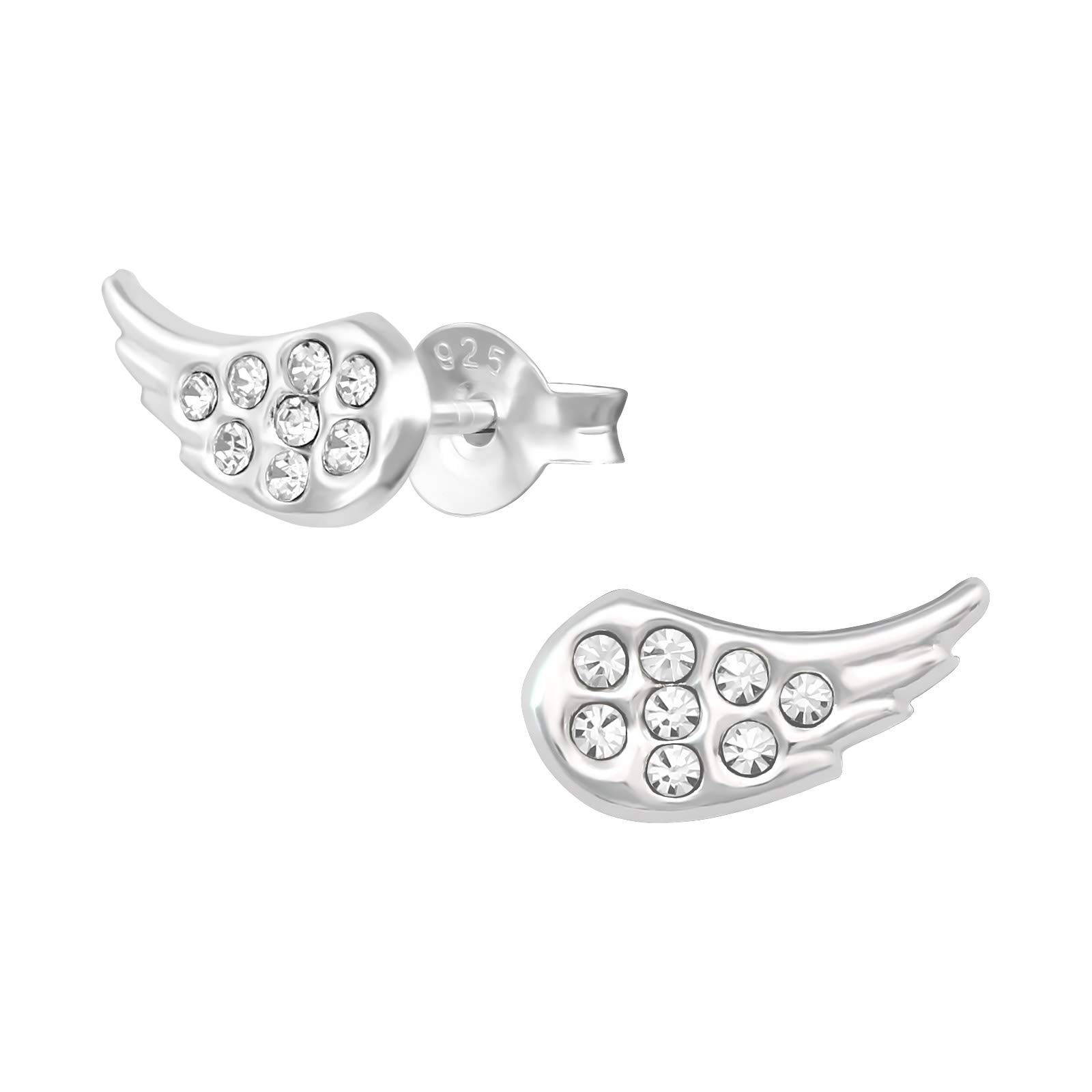 925 Sterling Silver Lightweight Hollow-Back Wing Stud Earrings for Women & Girls – Everyday Jewellery Gift Boxed