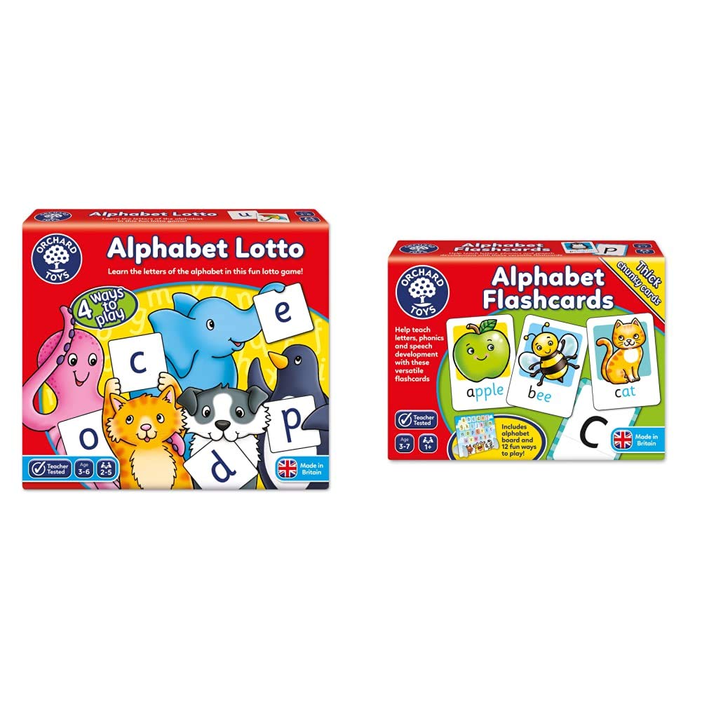 Orchard Toys Alphabet Lotto Game & Alphabet Flashcards