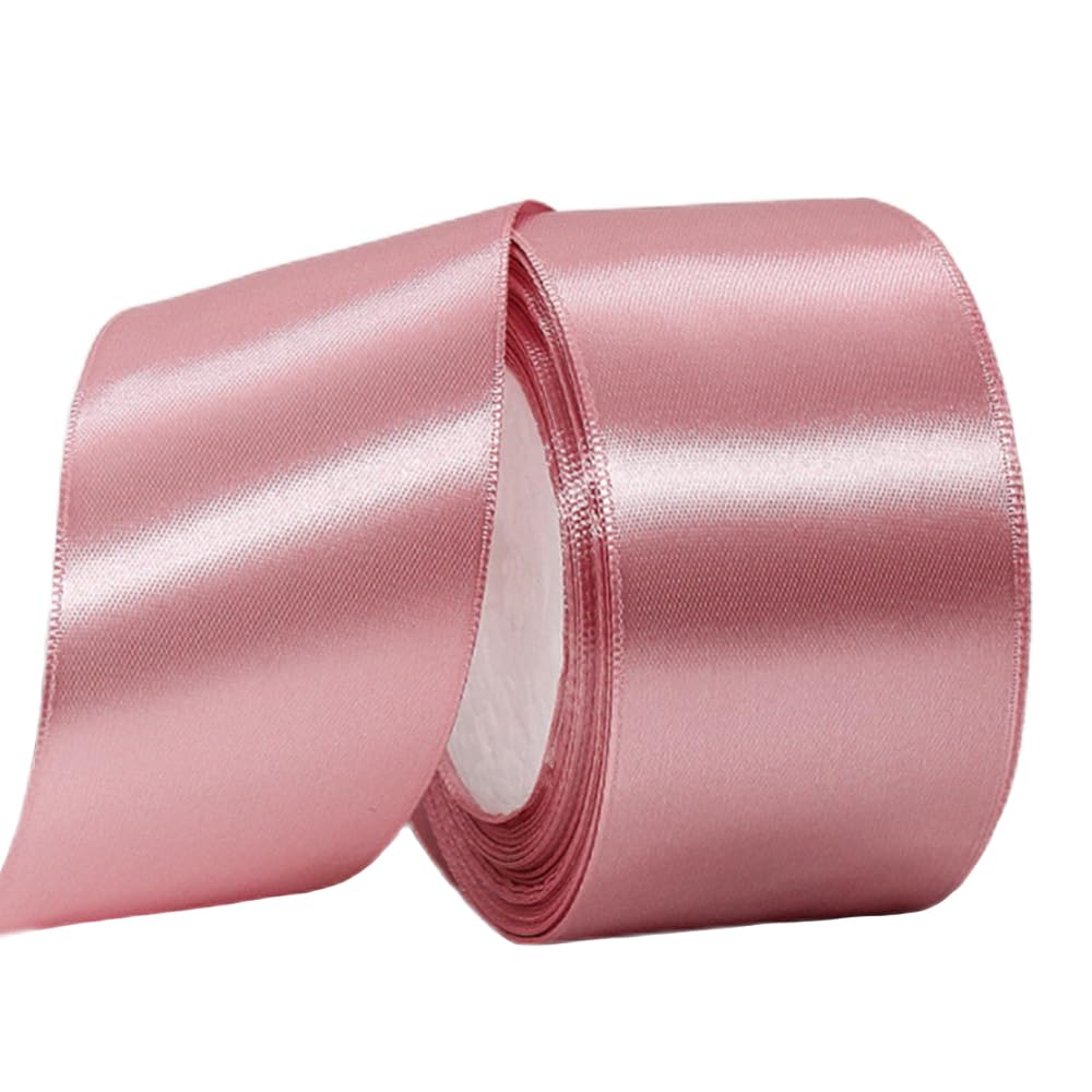 Wide Dark Pink Satin Ribbon 50mm 22m 1.9Inch for Gift Wrapping, Crafting, Christmas, Wedding Car, Hair Bows, Bouquets, Party, Cake Decorations