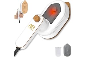 ABXKZ Mini Steam Iron for Clothes, Portable Travel Steamer, 180 ° Foldable Handheld Mini Ironing Machine, Small Garment Fabric Wrinkles Remover With Dry And Wet Ironing for Home and Travel (white)