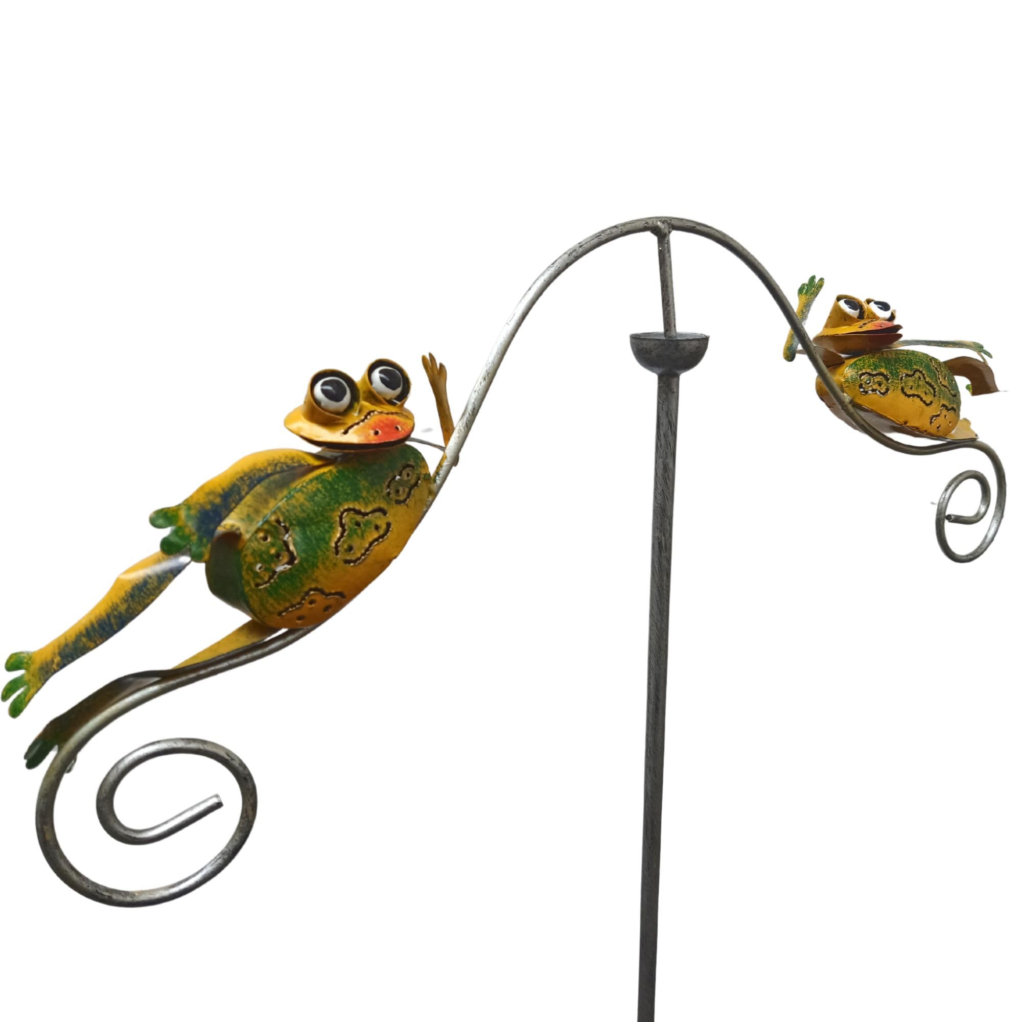 Frog Wind Spinner, Decorative Garden Kinetic Stake, Metal