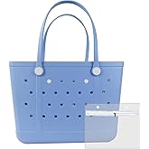 Chokoter Beach Bag, Waterproof Beach Tote, Rubber XL Tote Bag, Washable and Durable Open Handbag for Boat Pool Sports