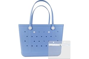 Chokoter Beach Bag, Waterproof Beach Tote, Rubber XL Tote Bag, Washable and Durable Open Handbag for Boat Pool Sports Gym