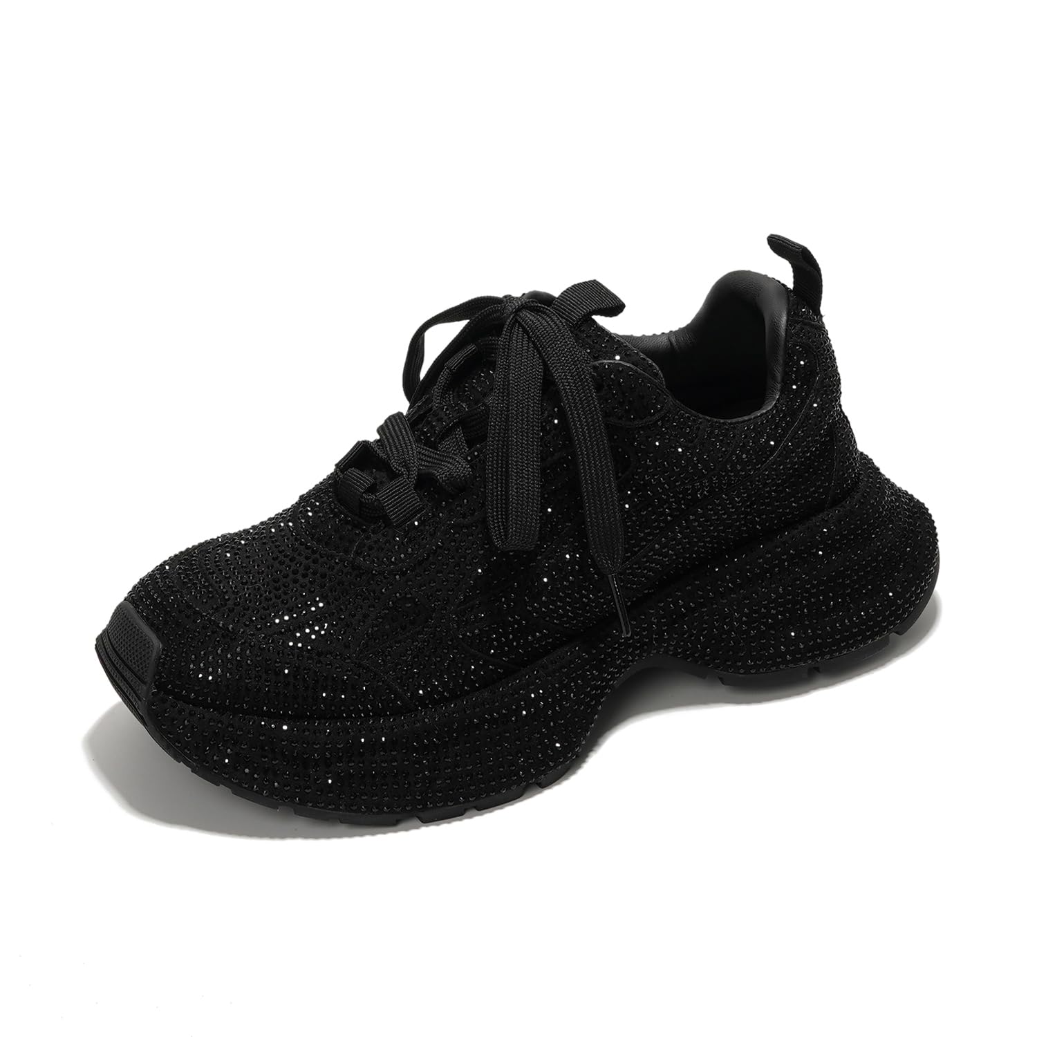 Cape Robin Marcy Women's Glitter Platform Sneakers - Sparkly Rhinestone Fashion Sneakers