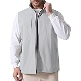 Susclude Men's Quick Dry Lightweight Softshell Vest Windproof Sleeveless Jacket for Fishing Work Golf Hiking Casual Travel