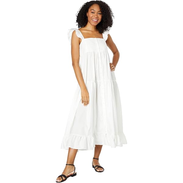 lucky brand white lace dress EMBROIDERED LACE TIERED MAXI DRESS