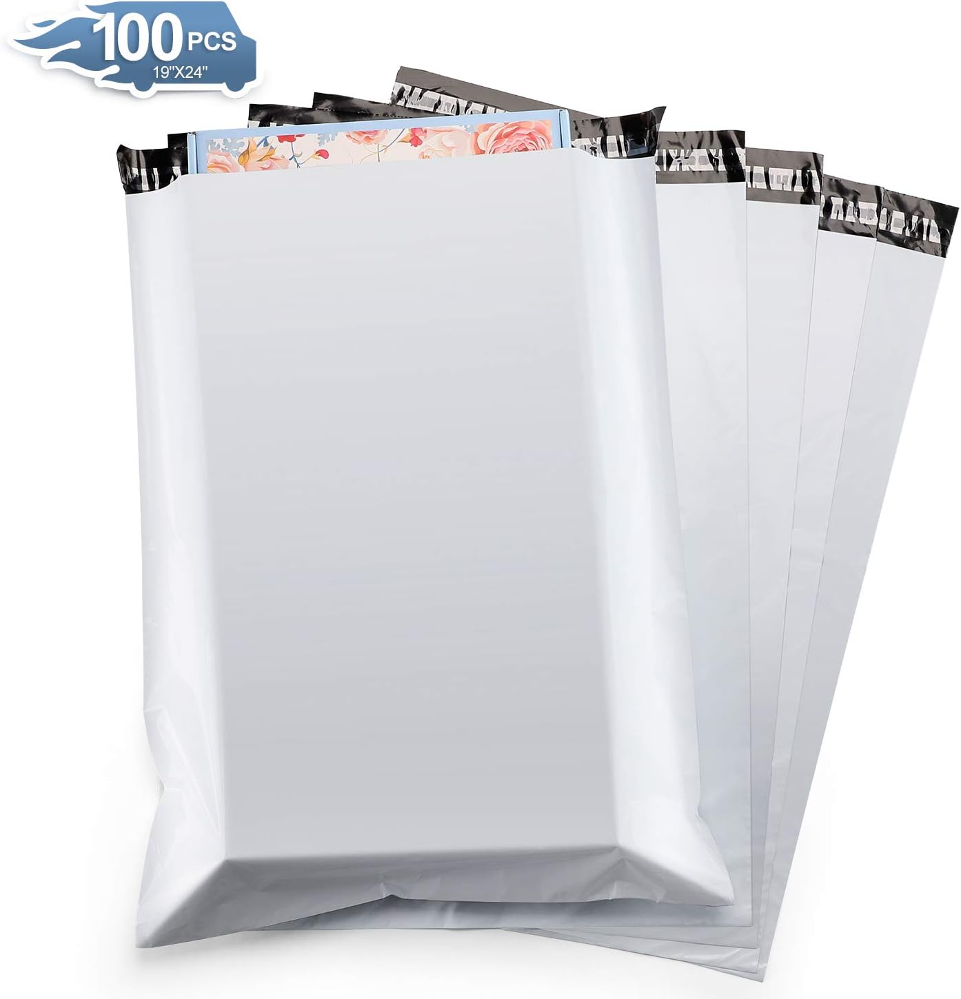 Metronic 100 Pcs 12 x 15.5 White Poly Mailer Envelopes Shipping Bags with Self Adhesive, Waterproof and Tear-Proof Postal Bags : Office Products