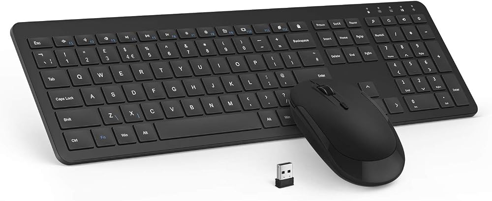 Seenda SK38 Wireless Keyboard and Mouse Set UK Layout Full Size Numeric Keypad