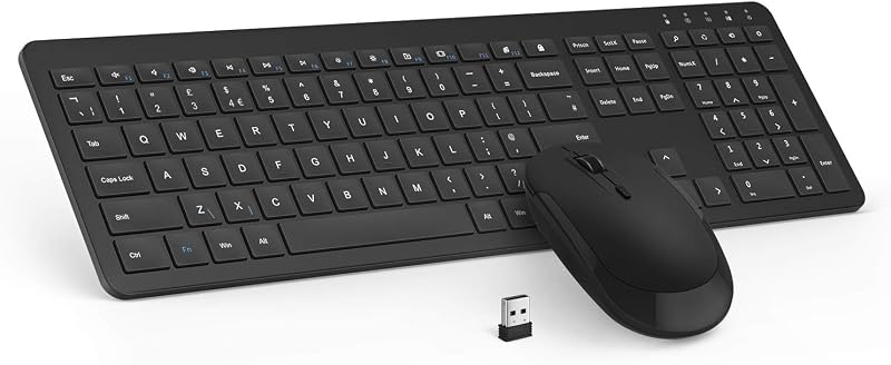 Seenda SK38 Wireless Keyboard and Mouse Set UK Layout Full Size Numeric Keypad