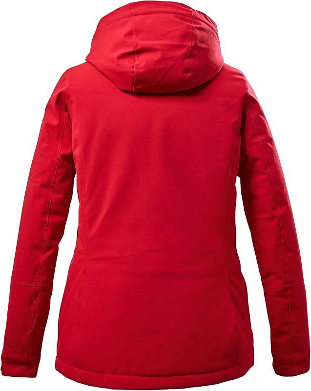 KOW 140 WMN Jckt Casaco de inverno com capuz destacável, vermelho, 44 para mulheres