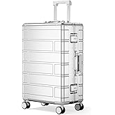 VentureVault All Aluminum Carry On Luggage 22x14x9 Airline Approved,Zipperless Luggage Premium Aluminum Suitcase Luggage, Hard Shell Carry On Luggage with Spinner Wheels (silver, 20inch)