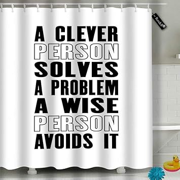 Amazon Com Randell Decor Shower Curtain Set Clever Person Solves