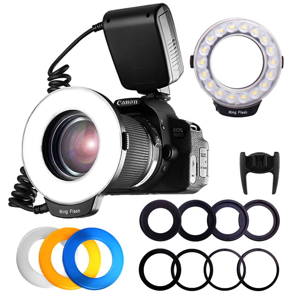 FOSITAN RF600D 18 Ultra Bright LEDs Ring Flash Set for NIKON/Canon