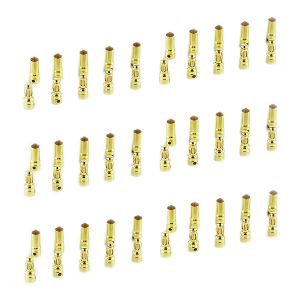OliYin 30pairs 3.5mm Gold Plated Male Female Banana Plug Bullet Connector Replacements for ESC Battery and Motor