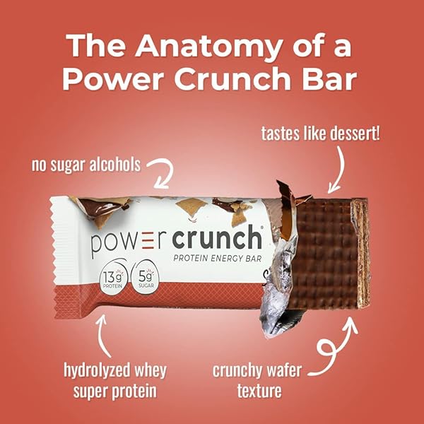POWER CRUNCH PROTEIN WAFER BARS, HIGH PROTEIN SNACKS WITH DELICIOUS TASTE, S’MORES, 1.4 OUNCE (12 COUNT)