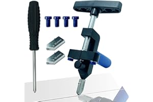 KANNONY WIND Glass Cutter Hand Tool, Manual Tile Cutter, 2 in 1 Glass Cutting Tool with Glass Breaking Pliers, DIY Tool Kit, 3 Tungsten Steel Blades, 4 Tips, 1 Screwdriver, Black