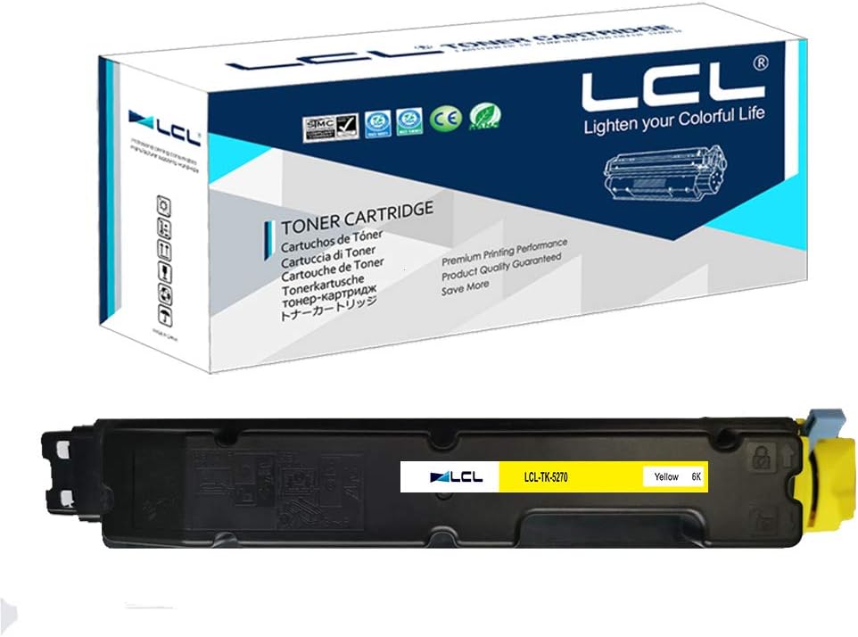 LCL TK5270 Yellow Toner Cartridge Replacement for Kyocera TK-5270 TK-5270Y TK5270Y Replacement for Kyocera ECOSYS M6230cidn M6230cidnt P6230cdn M6630cidn (1 Pack)