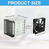 WPPNMY 5.25in to 5x 3.5in Hard Drive Cage w/ Cooling Fan Silver view 2