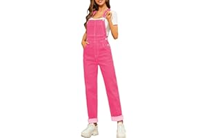 Odefou Bib Overalls for Women Fashion Jean Jumpsuit Adjustable Strap Coveralls