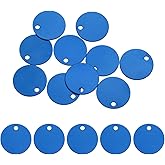 MECCANIXITY Metal Stamping Tags,1 Inch Round Deep Blue Aluminum Stamping Blanks for Necklace Bracelet Dog Pet ID Jewelry Making 10Pcs