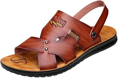 mens casual sandals leather