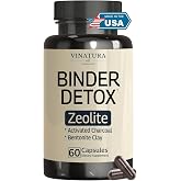 VINATURA Binder Zeolite Detox for Adults - Activated Charcoal, Zeolite, Bentonite Clay, Apple Pectin and More - Support Body Detox Cleanse with Binder Supplements, 60 Capsules