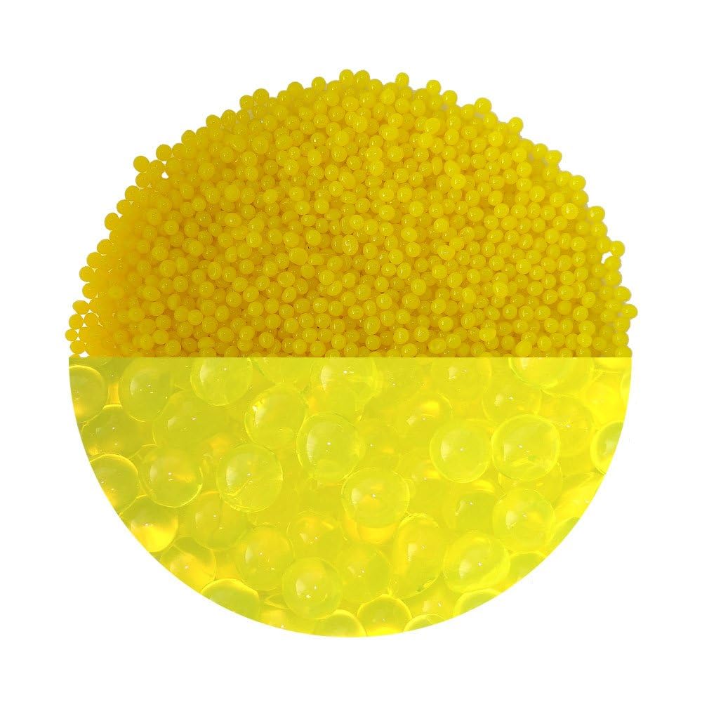 trendfinding 100 g water-retaining deco granules yellow, grain size 3.5-4 mm, decoration for flowers and plants, 10 litres, very economical, versatile use