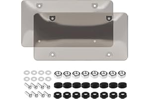 HEQXWL 2Pcs Transparent License Plate Protectors - Unbreakable Clear License Plate Frame with Screw Covers