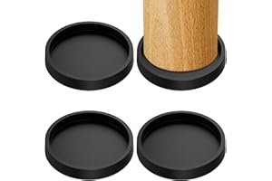 KEHOUXRE Furniture Coasters 2.5 in Round Furniture Caster Cups,Rubber Furniture Pads,Anti-Sliding Furniture Cups for Bed Couch Stoppers Floor Protectors (4Pack-Black)