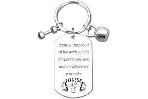 GIFTYOU Fitness Keychain Featuring Dumbbell and Kettlebell with Uplifting Quotes for Gym Lovers, Coaches, Instructors, Trainers