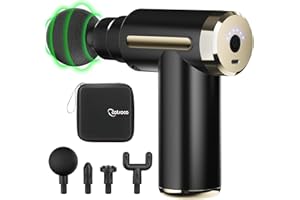 Handheld Massage Gun Deep Tissue Cordless Handheld Muscle Massager with 6 Speeds & 4 Heads with Carry Case,Type-C Charging,Gi