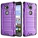 Huawei Sensa 4G LTE [Straight Talk] H710VL H715BL / Honor 5X Armor Case Heavy Duty Brushed Metal Metallic Finish Slim Fit Shock Impact Dual Layer Protection Hybrid TPU Hard Case (Purple)