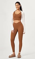 ODODOS 2 Pack Buttery Soft Cross Waist Leggings for