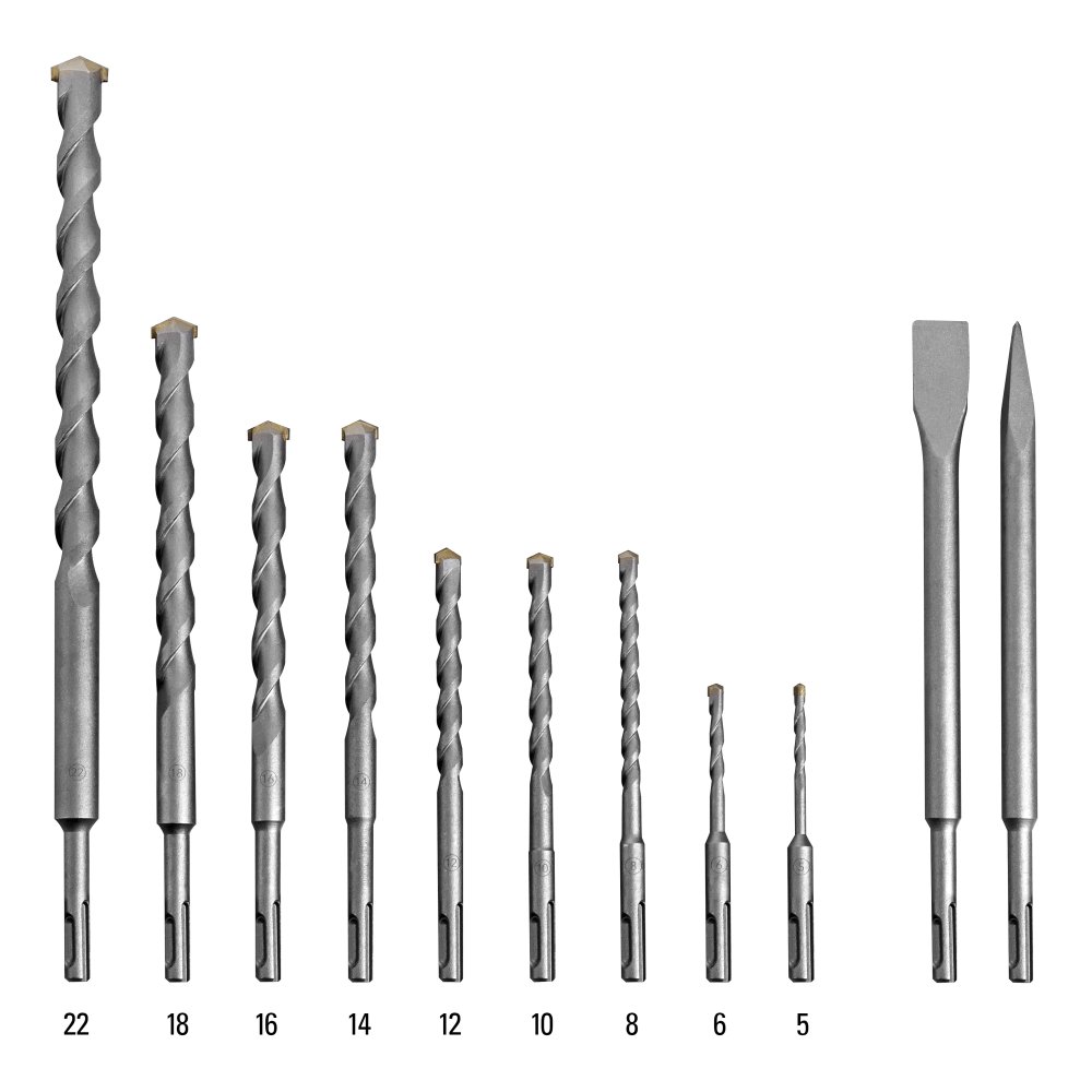 TROTEC SDS-plus Bohrer- und Meißel-Set passend für Bohrhammer (11-teilig) 3
